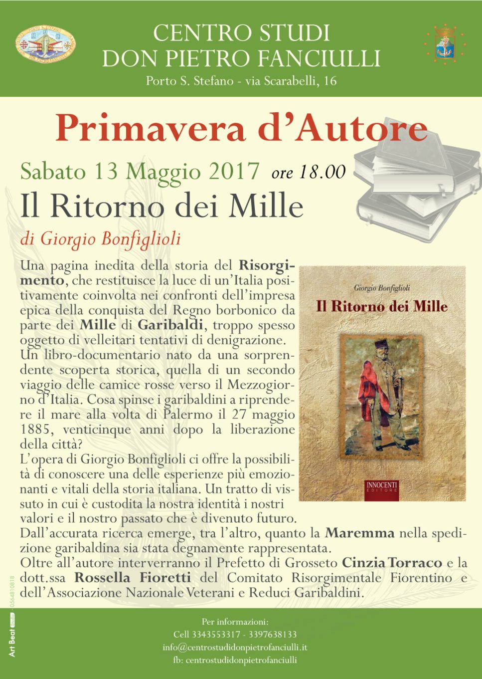 Presentazione del libro "Il ritorno dei Mille" di G. Bonfiglioli