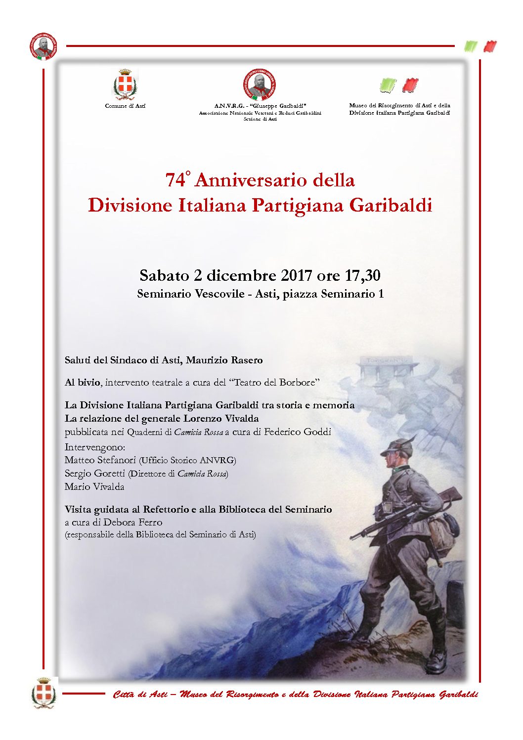 74° anniversario della Divisione "Garibaldi" - Presentazione ad Asti del diario del Gen. Vivalda