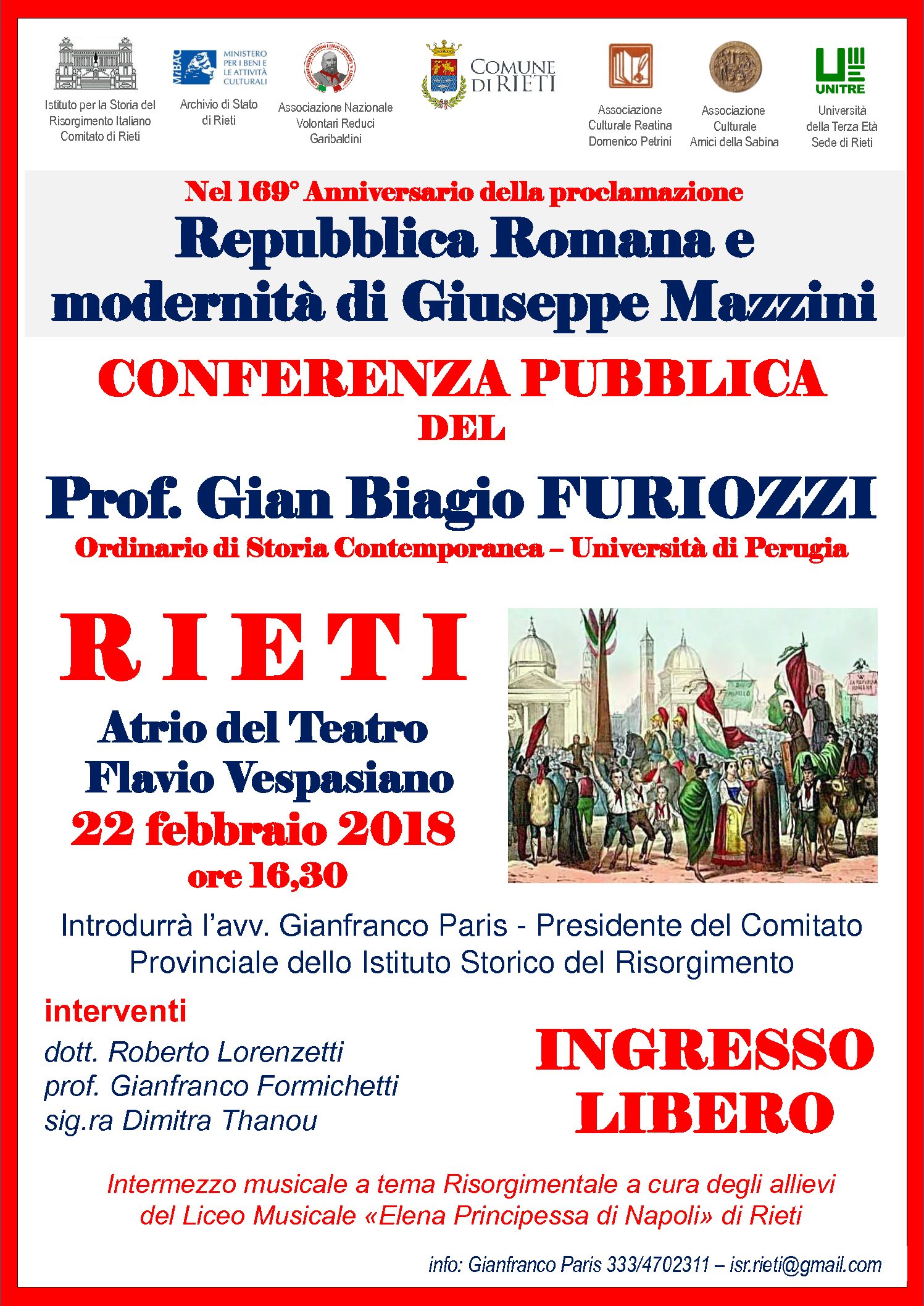 Conferenza sulla Repubblica Romana e Giuseppe Mazzini