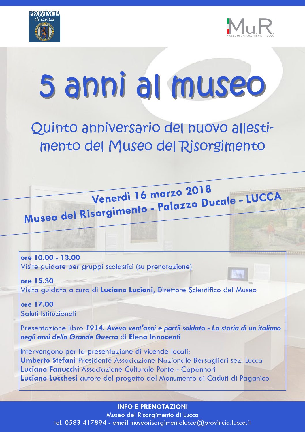 5° anniversario della riapertura del Museo del Risorgimento di Lucca