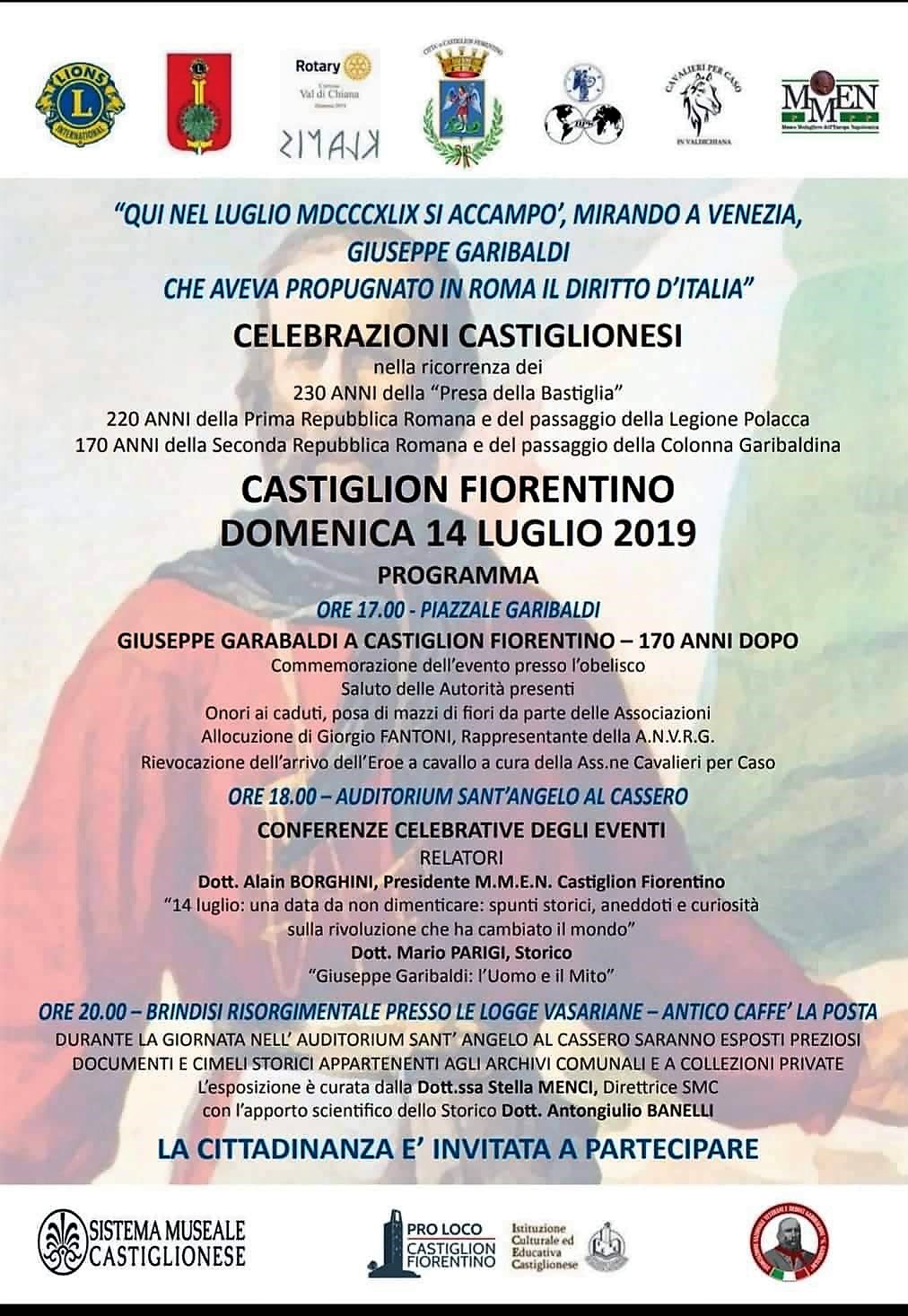 Garibaldi a Castiglion Fiorentino 170 anni dopo