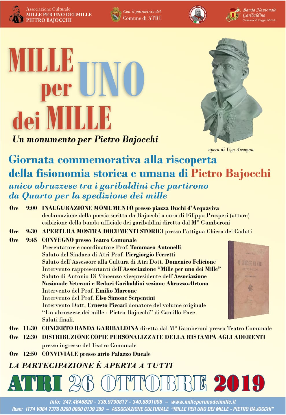 Mille per uno dei Mille, un monumento  al garibaldino Bajocchi