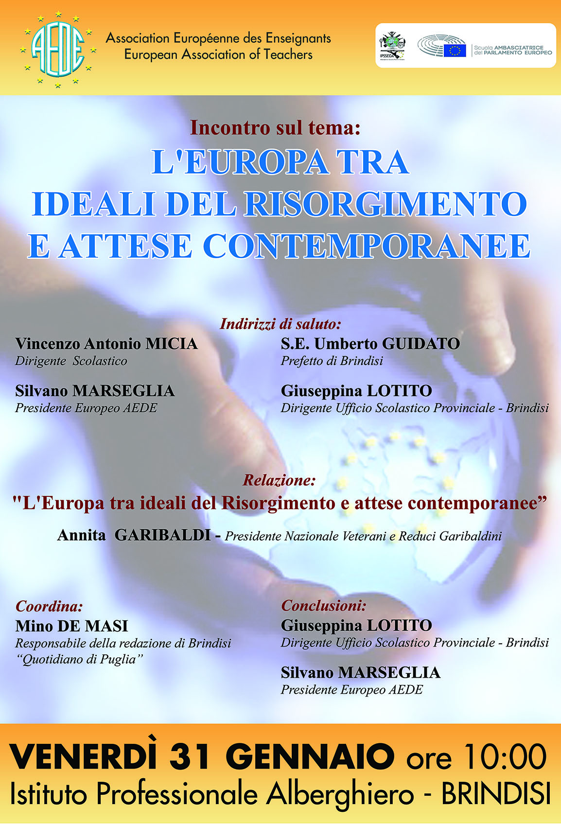 A Brindisi lezione sull'Europa