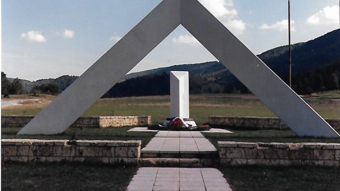 il Monumento alla Divisione Italiana Partigiana "Garibaldi" di Pljevlja (Montenegro).