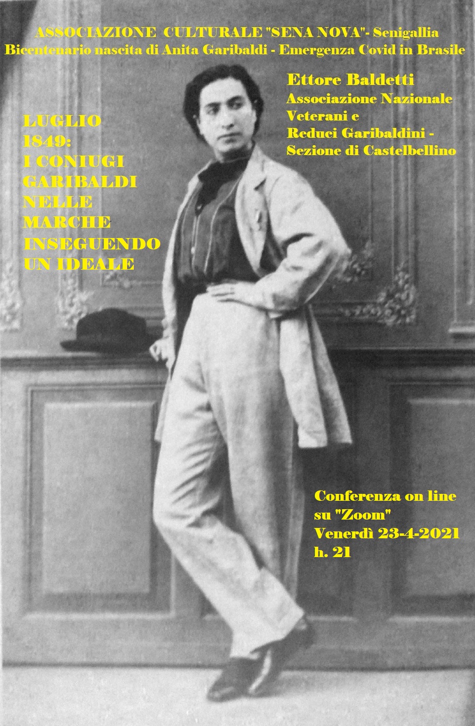 Conferenza online su Giuseppe e Anita nelle Marche