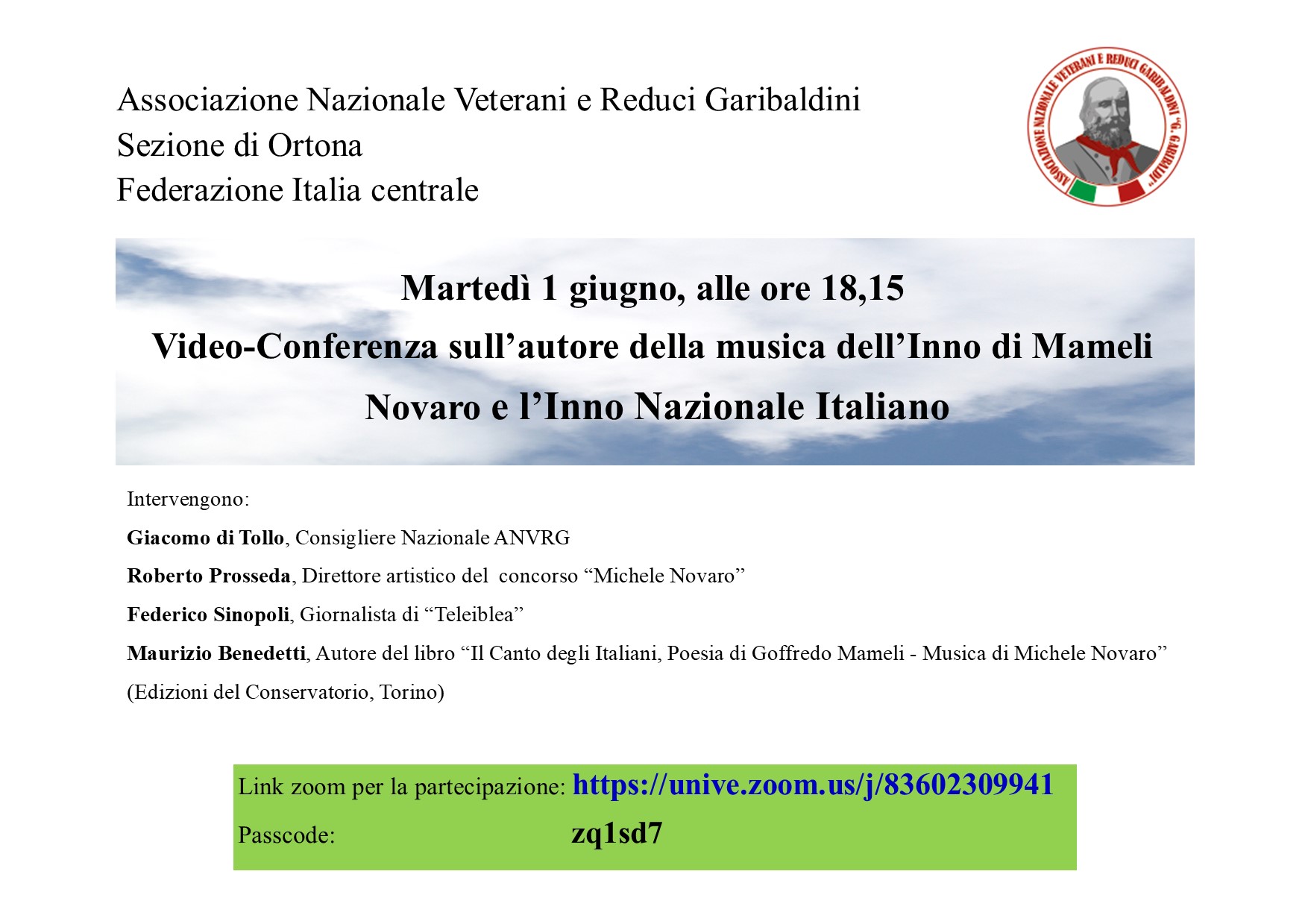 Festa della Repubblica - Video conferenza su Novaro e l'inno nazionale italiano