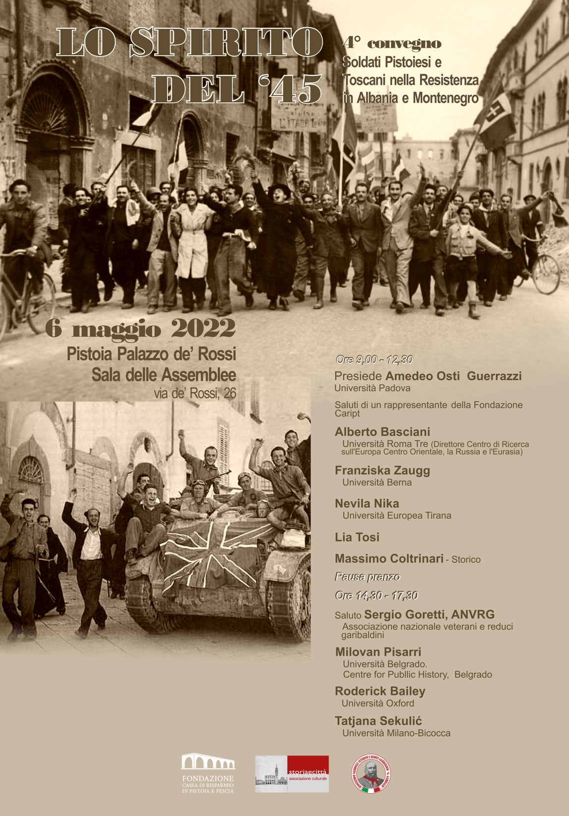 Convegno a Pistoia sullo "spirito  del '45"