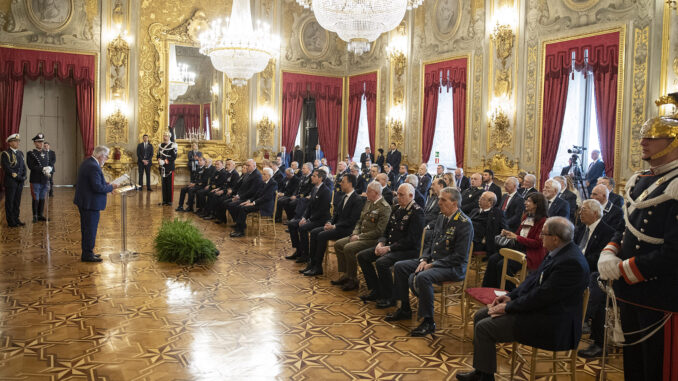 Il Presidente della Repubblica Sergio Mattarella durante la cerimonia della ricorrenza del 78° anniversario della Liberazione (foto di Francesco Ammendola - Ufficio per la Stampa e la Comunicazione della Presidenza della Repubblica)