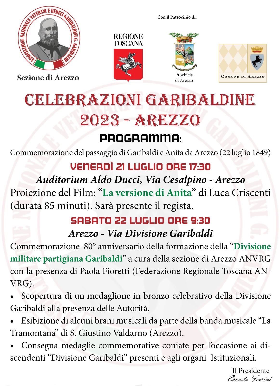 Commemorazione del passaggio di Garibaldi e Anita da Arezzo 22