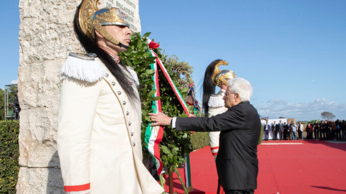 Il Presidente Mattarella al Monumento a Salvo d'Acquisto